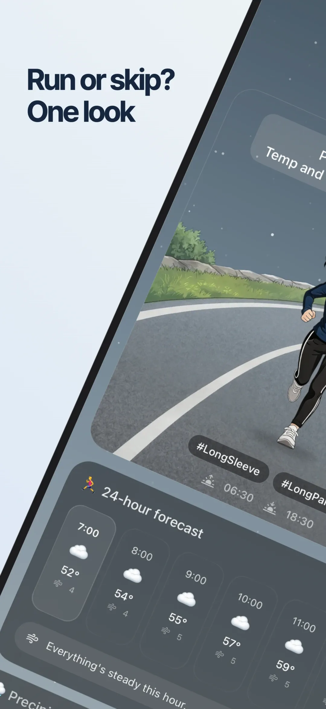 RunWeather — Running weather from a character you’ll actually check.